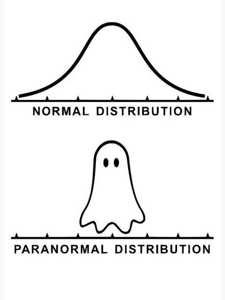 Normal distribution vs paranormal distribution - meme