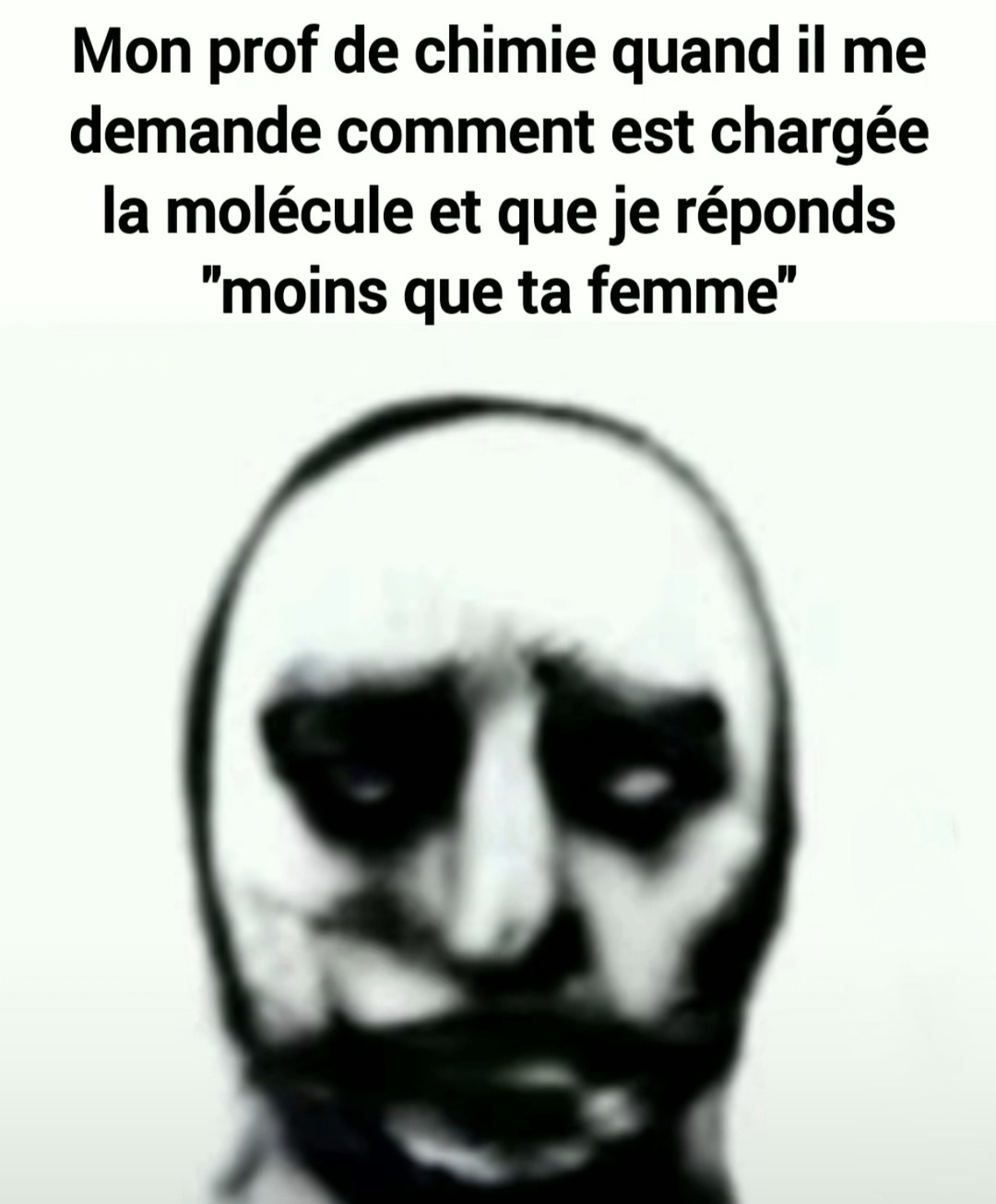 Quand tu réponds moins que ta femme au prof de chimie - meme