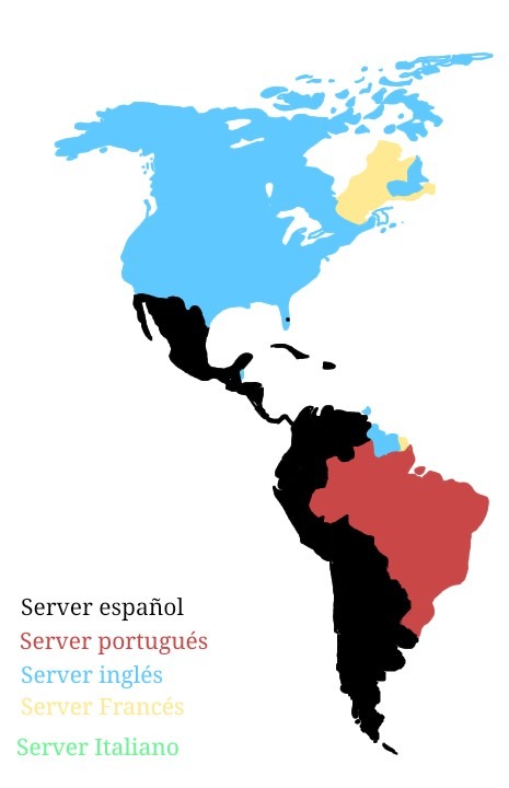 Los servidores de memedroid usados en cada país de américa