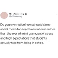 School causes depression