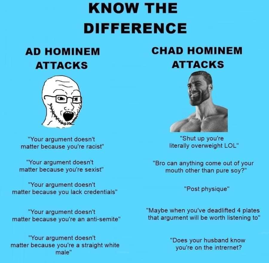 Chad hominem - meme