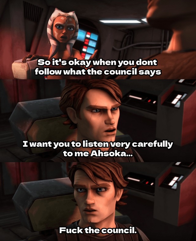 Here me carefully Ahsoka - meme