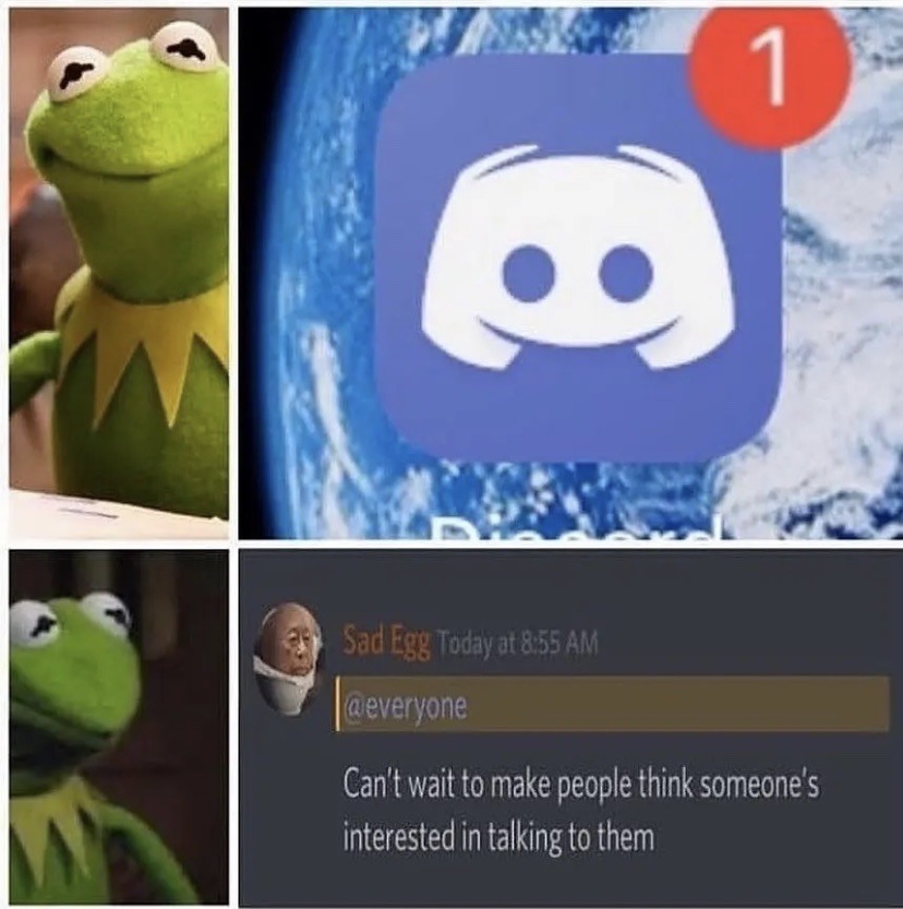 Sad Egg broke Kermit's heart - meme