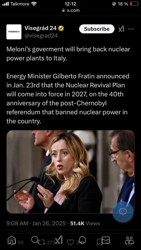 Meloni's goverment Will bring back nuclear power plants to Italy - meme