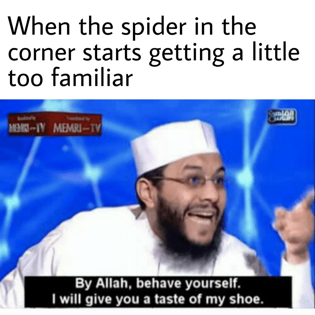 Spider: By God, I regret coming here - meme