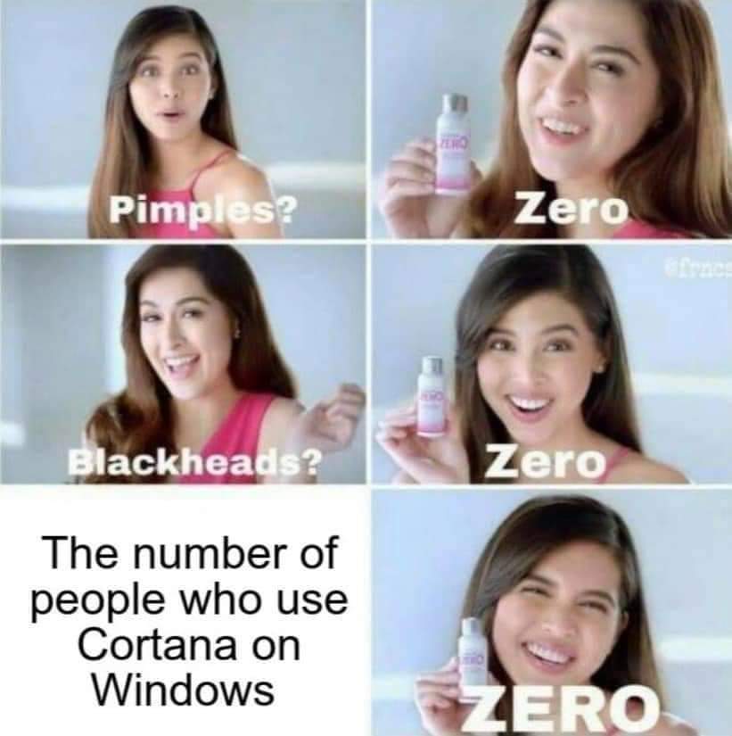 Cortana is kinda sus - meme
