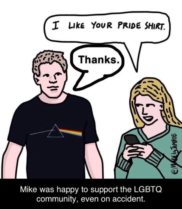 Supporting pride on accident - meme