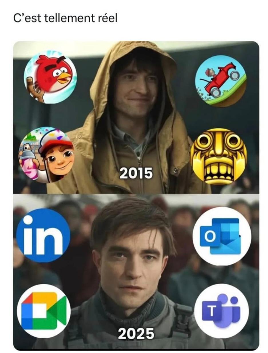 2015 vs 2025… et c’est tristement vrai - meme
