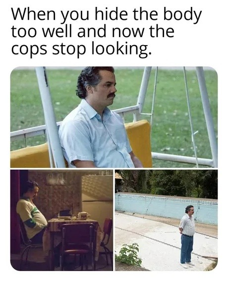 Cops gave up. You did too good a job - meme
