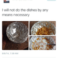 NO DISHES