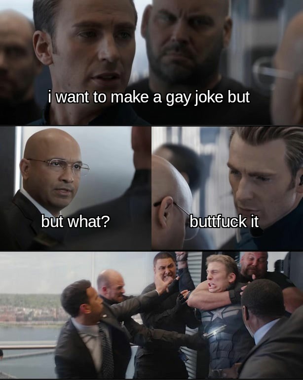 A wanna make a gay joke but... - meme