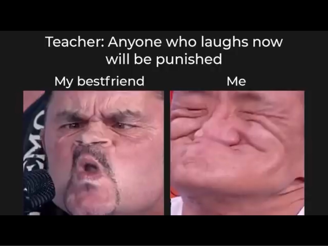 when the teacher says no laughing - meme