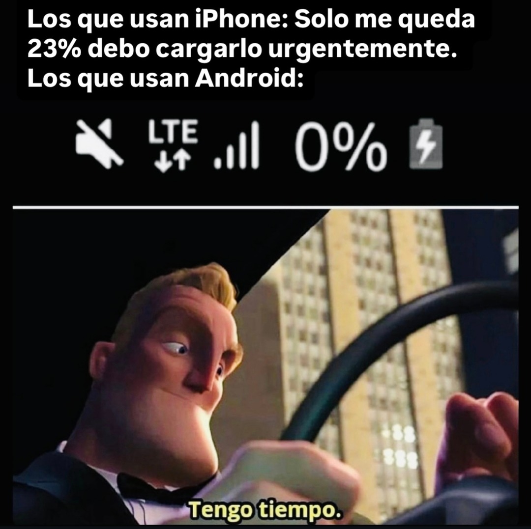 Memes de iphone vs android peleando por la batería