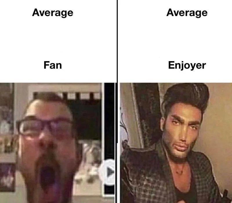 Plantilla gratis average roblox fan average gmod enjoyer - meme