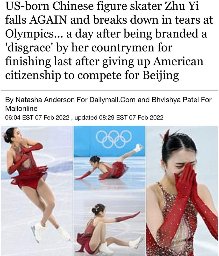Dumbass gave up her Citizenship to compete for China. Get fucked.  - meme