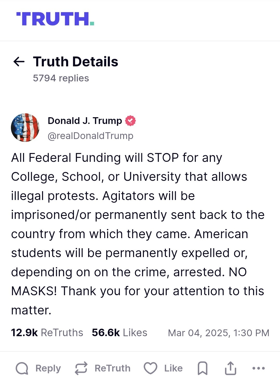 What tf is an "illegal protest" if someone allows it?https://truthsocial.com/@realDonaldTrump/posts/114104167452161158 - meme