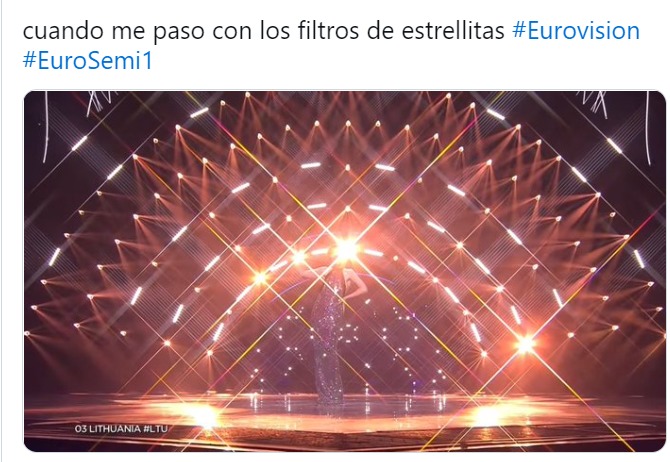 filtro de estrellitas en la primera semifinal de eurovisión - meme
