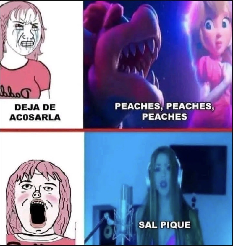Peaches, peaches, peaches, peaches, peaches! - meme