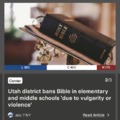 They can have gay pride events at elementary schools, and the book "Genderqueer" which has literal child pornography in it, but the Bible is too vulgar?