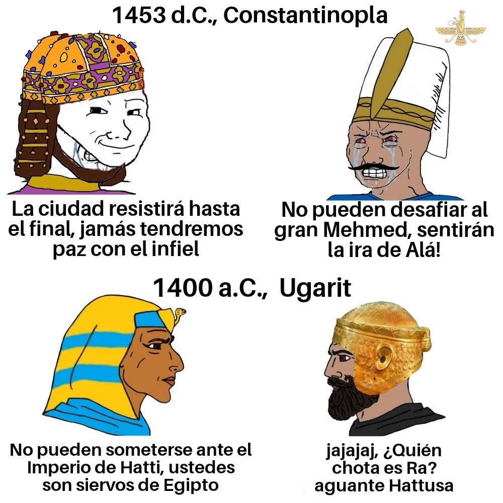 The virgin faraón de Perú vs the chad Faraón de Egipto - meme