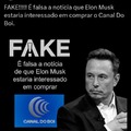 FAKE!!!!! É falsa a notícia que Elon Musk estaria interessado em comprar o Canal Do Boi.