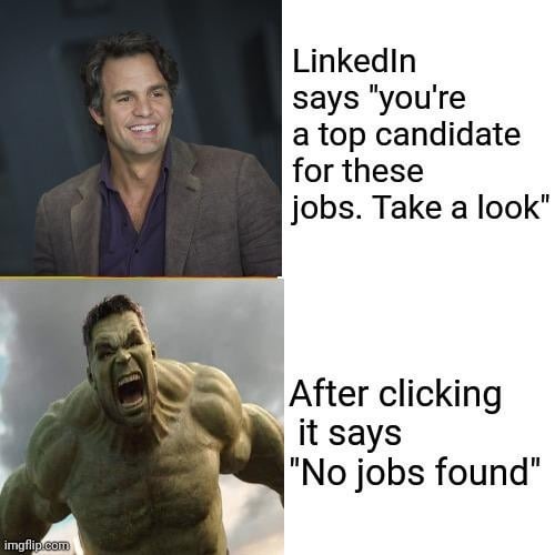 No jobs found - meme