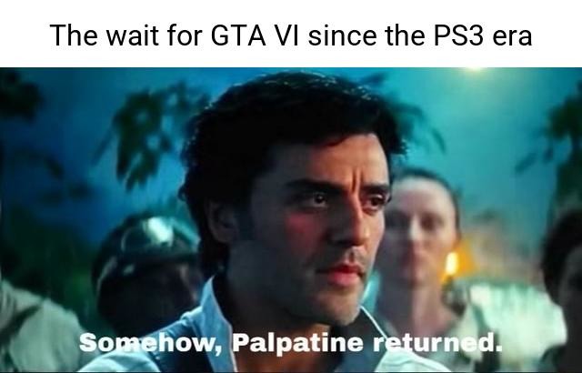 We've been waiting for GTA VI since dinosaurs had PS3s - meme