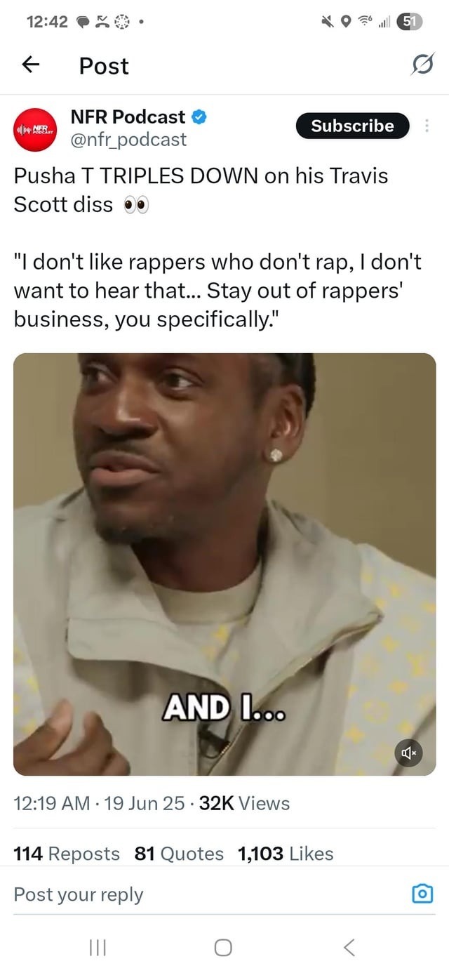Pusha T digs into Travis Scott diss hard - meme