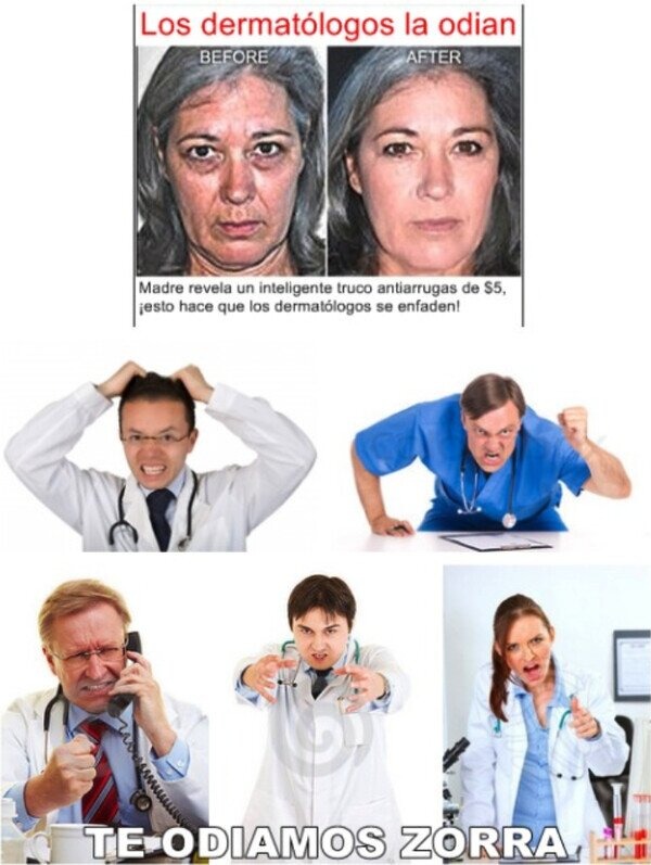 Los dermatólogos la odian - meme