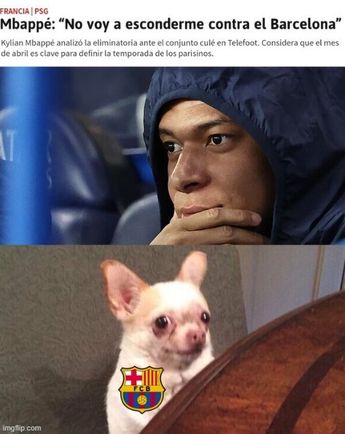 Meme del PSG vs Barcelona de la Champions