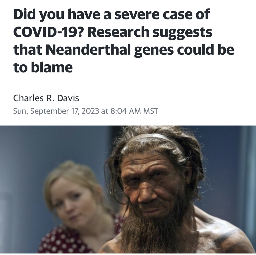 Just great, not even the neanderthals can escape blame for Covid - meme