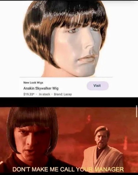 Anakin Skywalker wig - meme