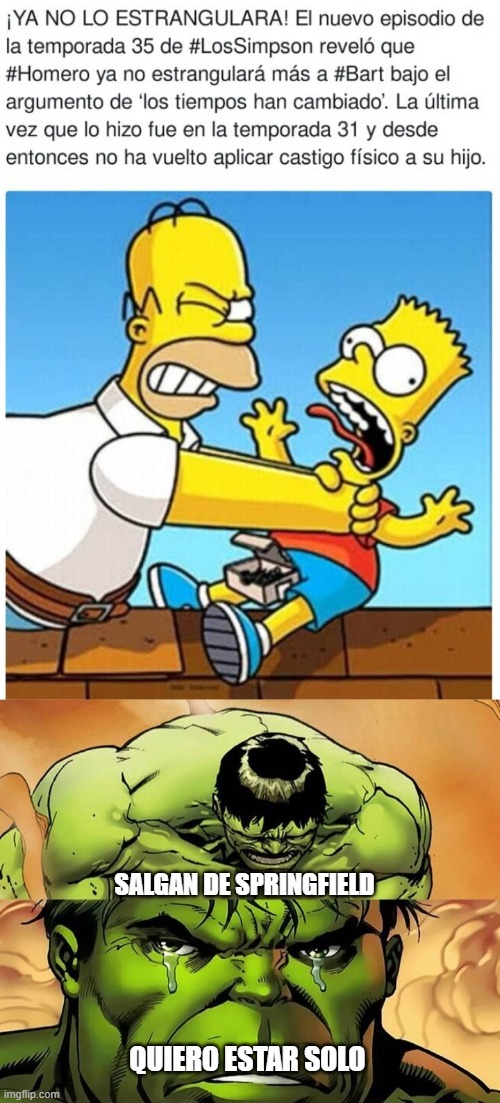 Homer ya no estrangulará a Bart - meme