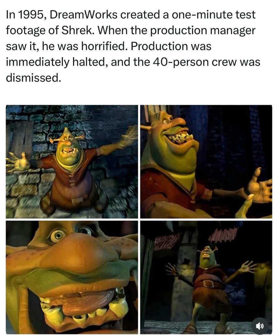 Shrek first one minute test footage - meme