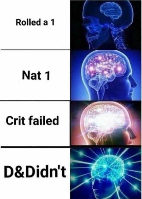 Rolled a nat 1 on life today - meme