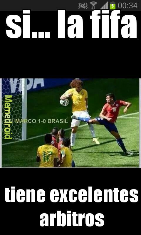 asi fue el 1-0 de brasil-chile - meme