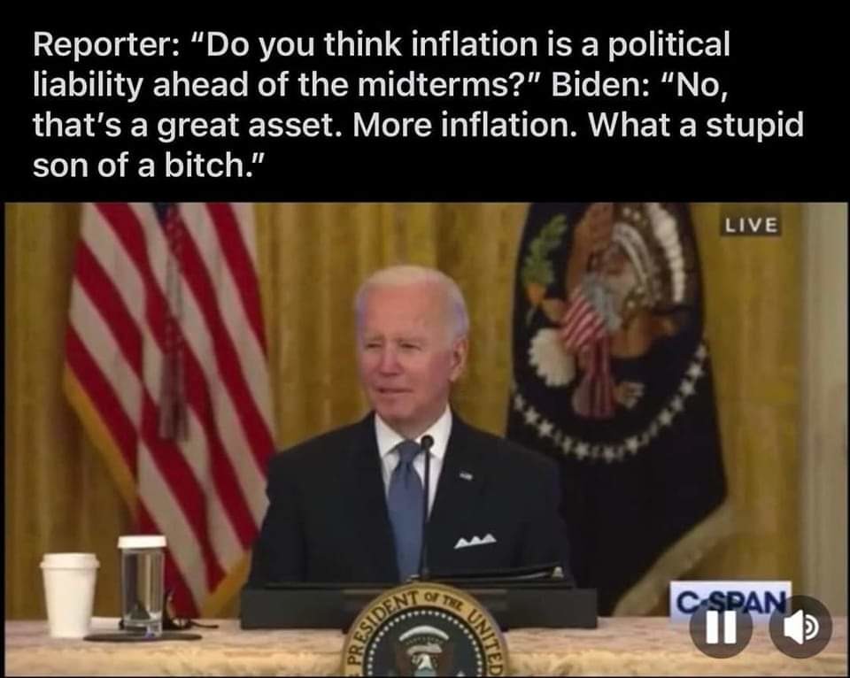 Ahh yes, I'm sure no one is thinking about inflation - meme
