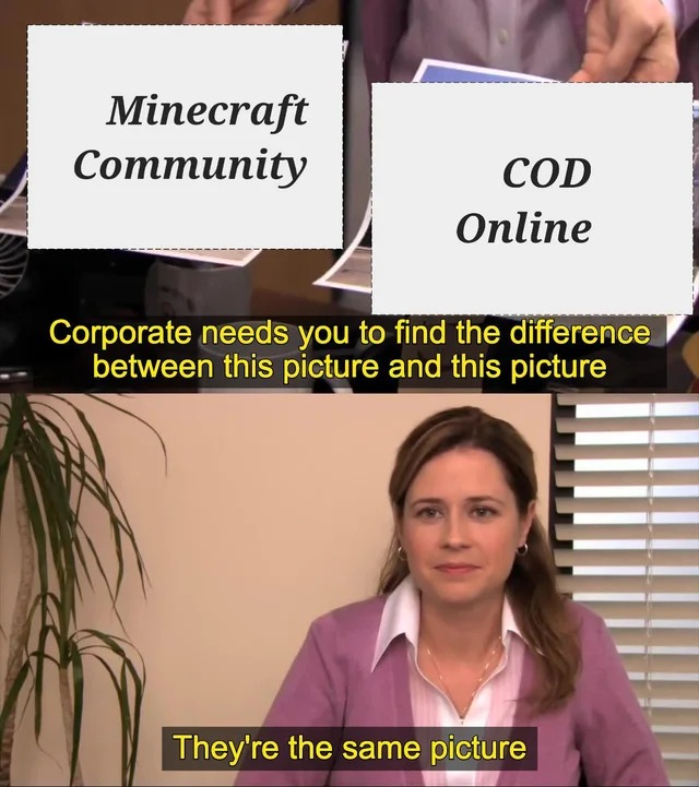 Minecraft community and cod online - meme