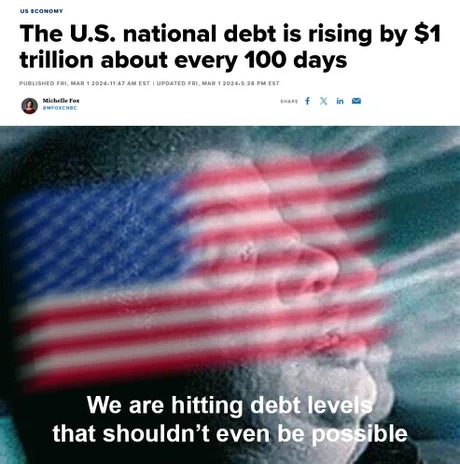 Debt levels March 2024 - meme