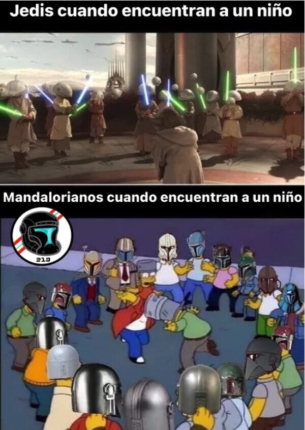 Jedis vs mandalorianos - meme