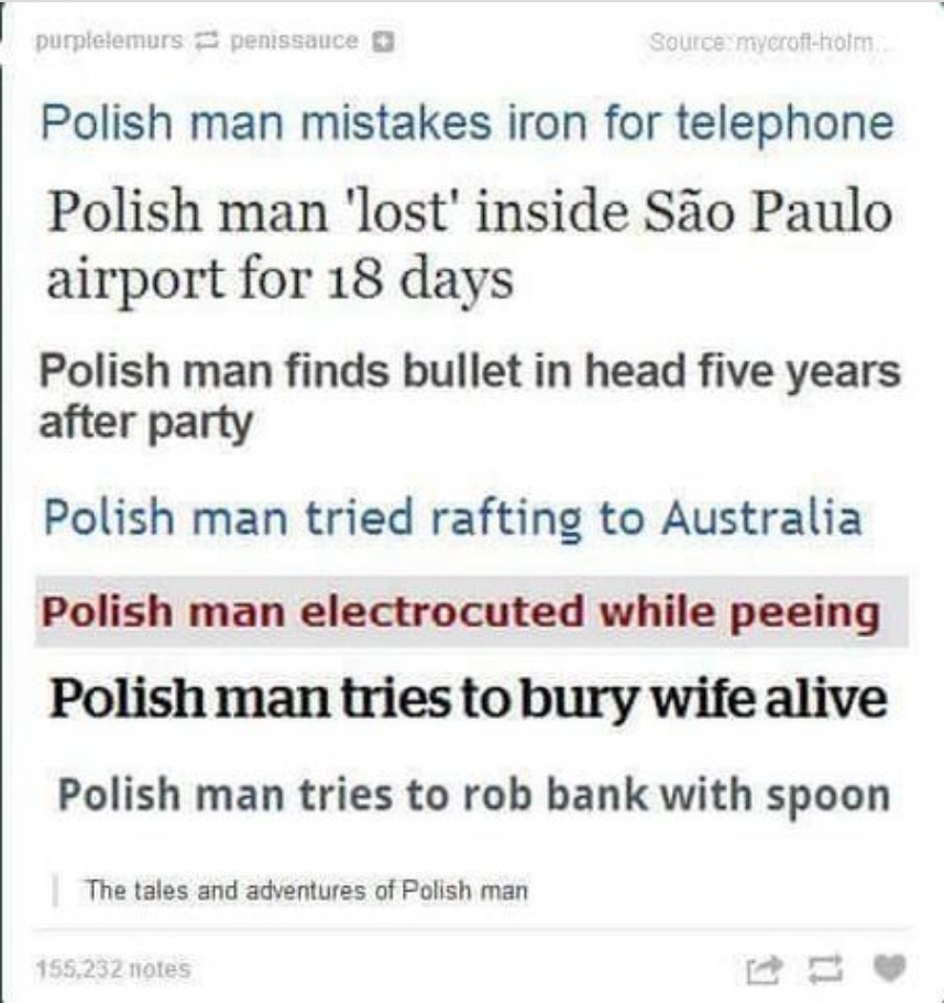 Polish man = Florida man of Europe - meme