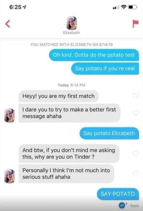 The potato test - meme