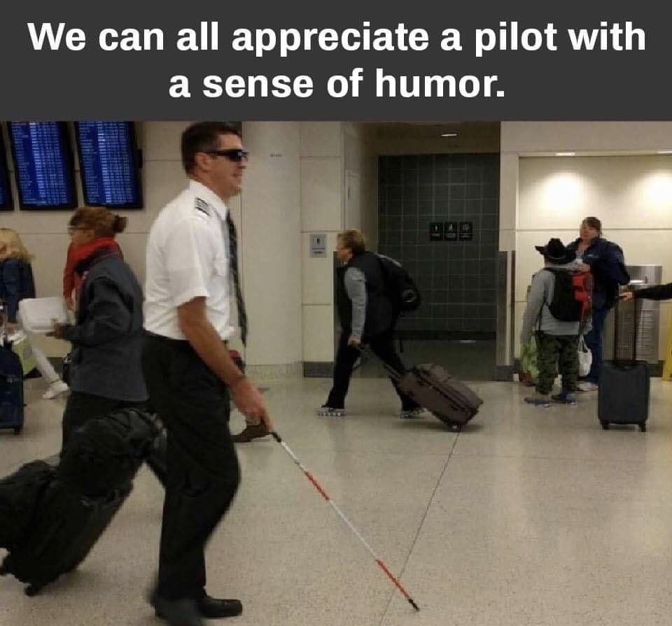 Pilot has a dark sense of humor - meme