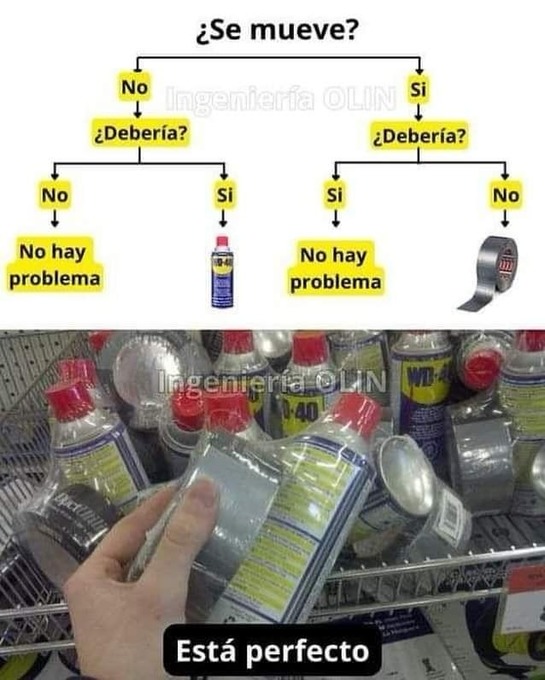 Todo se soluciona con cinta americana o 3en1 - meme