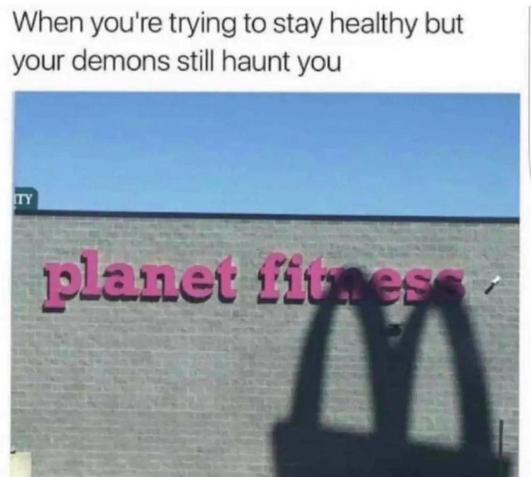 Trying to eat healthy but the demons win - meme