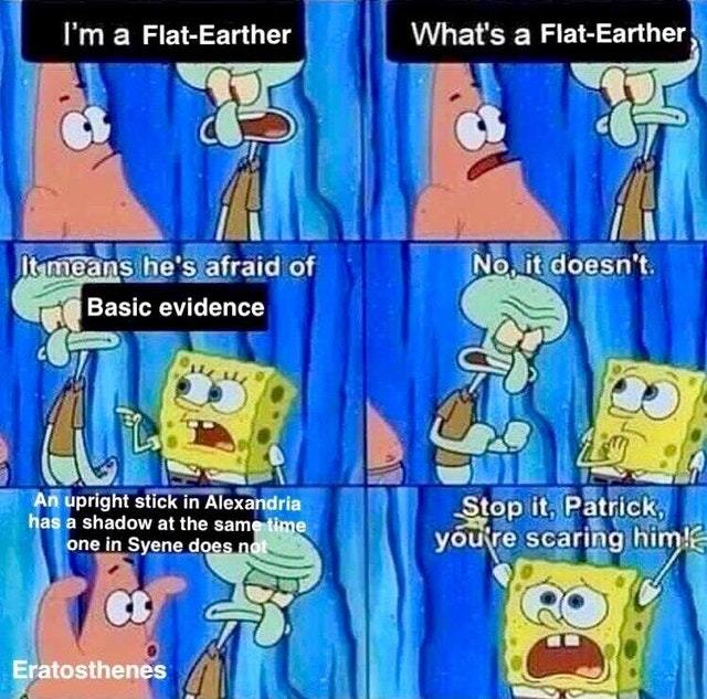 Flat earthers are just basic and ignorant people - meme