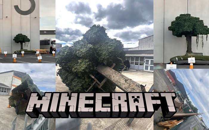 Contexto: Árvore vazada do set do filme do Minecraft - meme