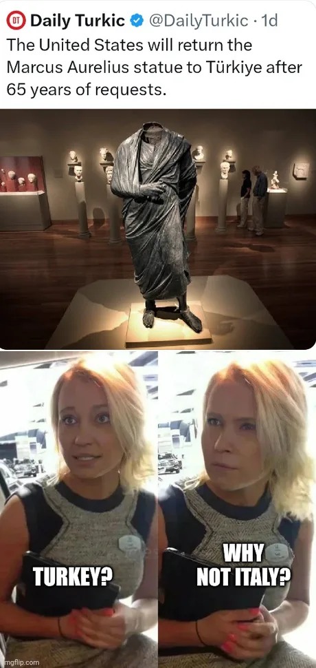 The United States Will return the Marcus Aurelius statue to Türkiye after 65 years of requests - meme