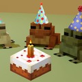 Felicidades encontraste el cumpleaños de las ranas Minecraft