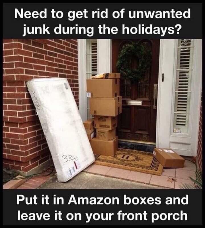 Just put your trash in Amazon boxes - meme